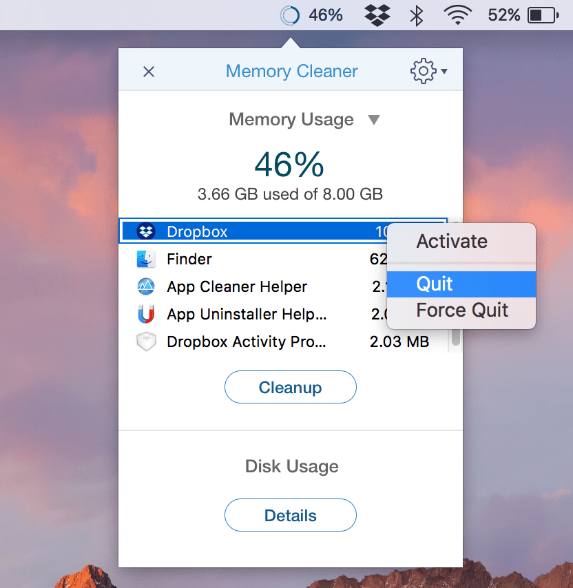 memory clean macbook